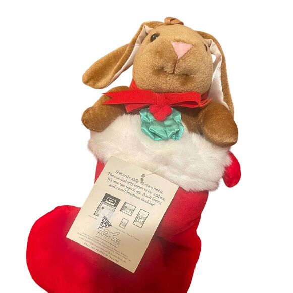 The Velveteen Rabbit Plush Christmas Stocking by Margery Williams 1980s NWT - Picture 3 of 4